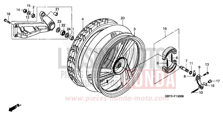 HINTERRAD von CB1300 Super Bold'or ABS EPIC GREEN (BG109) von 1996